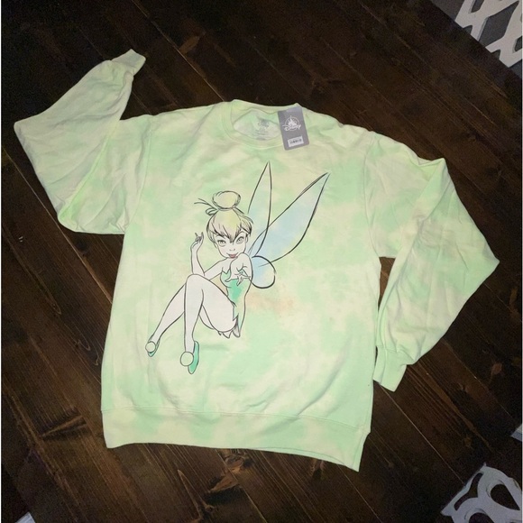 Tinkerbell Small Sweatshirt Pullover Disney "I'm So Fly" Green Women's Peter Pan - Picture 1 of 5